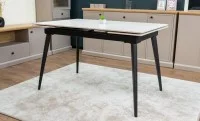 Set Masă Living Extensibilă DTM0101CS Bej cu 6 Scaune Tapițate KJC38 Muștar 7