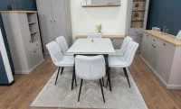 Set Masă Living Extensibilă Setul de masă extensibilă DTM0101CS cu 6 scaune DCM2001AF Bej 3