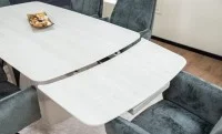 Set Masă Living Extensibilă DTM0405CS Bej cu 6 Scaune DCM0601AS Gri Închis 10