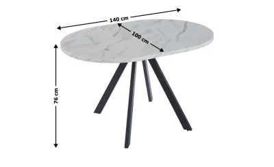 Masă Living Extensibilă DTW0902MBE Alb Ceramic