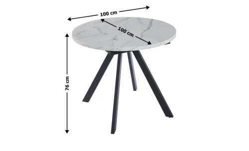 Masă Living Extensibilă DTW0902MBE Alb Ceramic