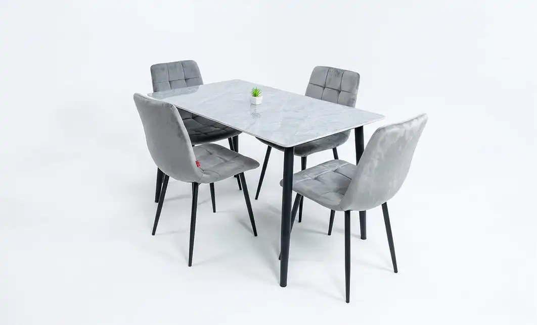 Set Masă Living cu 4 Scaune KJD6314 Gri 2