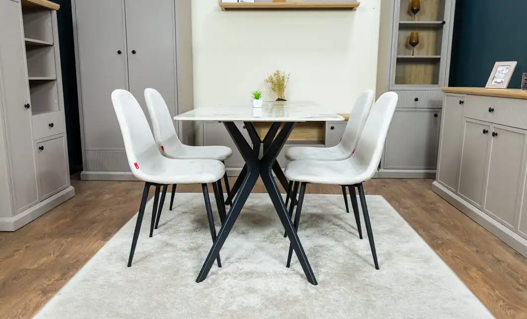 Set Masă Living cu 4 Scaune KJD6315 Bej 5