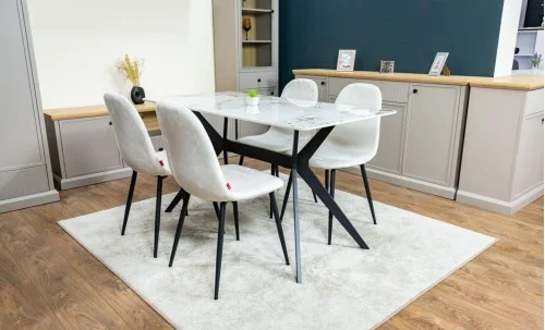 Set Masă Living cu 4 Scaune KJD6315 Bej