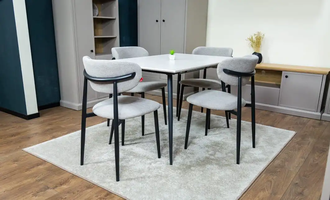 Set Masă Living Extensibilă cu 4 Scaune KJD6316 Gri 10