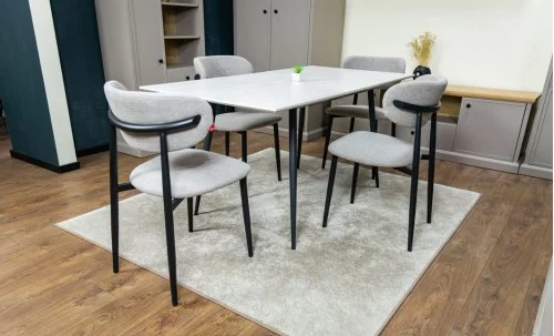 Set Masă Living Extensibilă cu 4 Scaune KJD6316 Gri