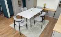 Set Masă Living Extensibilă cu 4 Scaune KJD6316 Gri 8