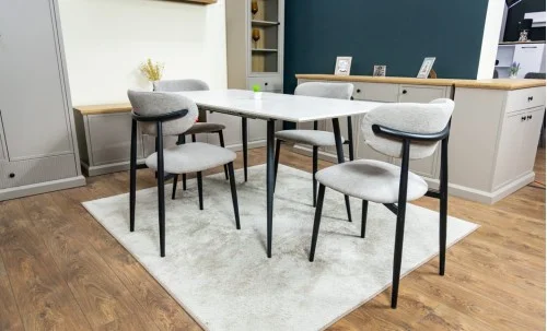 Set Masă Living Extensibilă cu 4 Scaune KJD6316 Gri