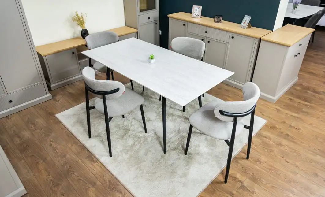 Set Masă Living Extensibilă cu 4 Scaune KJD6316 Gri 5