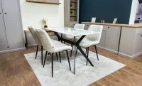 Set Masă Living cu 4 Scaune KJD6317 Bej 4