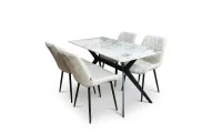 Set Masă Living cu 4 Scaune KJD6317 Bej 2