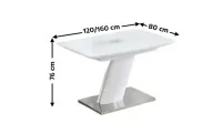Set Masa Living Extensibila KJT380 Alb cu 6 Scaune KJC356 Bej 2
