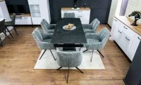 Set Masă Living Extensibilă KJT416 Neagră cu 6 Scaune DCM0112AS Gri 5