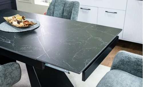 Set Masă Living Extensibilă KJT416 Neagră cu 4 Scaune DCM0112AS Gri