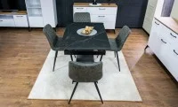 Set Masă Living Extensibilă KJT416 Neagră cu 4 Scaune J262-L Gri 3