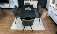 Set Masă Living Extensibilă KJT416 Neagră cu 6 Scaune J262-L Gri 3