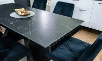Set Masă Living Extensibilă KJT416 Neagră cu 6 Scaune KJC356 Negre 8