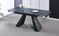 Set Masă Living Extensibilă KJT416 Neagră cu 4 Scaune KJC4347 Galbene 6