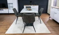 Set Masă Living Extensibilă KJT417 Albă cu 4 Scaune J262-L Gri 4