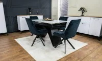 Set Masă Living Extensibilă KJT417 Albă cu 4 Scaune KJC356 Negre 8
