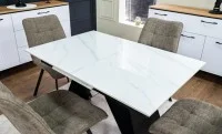 Set Masă Living Extensibilă KJT417 Albă cu 4 Scaune DCM1801CF Maro 4