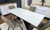 Set Masă Living Extensibilă KJT417 Albă cu 4 Scaune DCM1801CF Maro 6