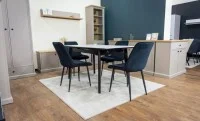 Set Masă Living Extensibilă KJT4711-1 Alb cu 4 Scaune KJC176 Negre 9