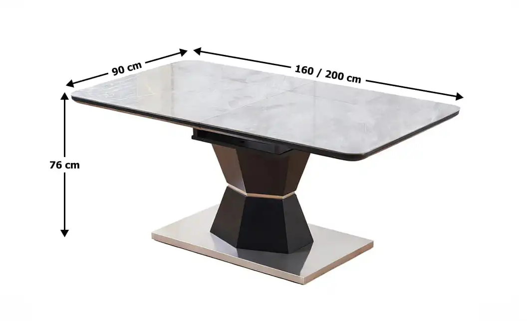 Masă Living Extensibilă Blat Ceramic KJT4712 Gri 2