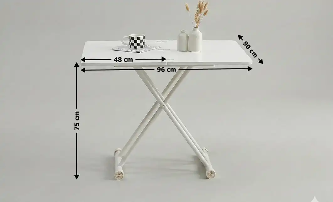Masă Living Extensibilă KJT5401 cu Alb 2