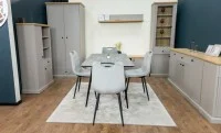 Set Masă Living Extensibilă KJT546 Gri cu 4 Scaune Tapițate KJC0358 Gri 7