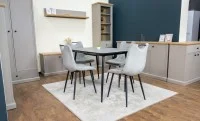 Set Masă Living Extensibilă KJT546 Gri cu 4 Scaune Tapițate KJC0358 Gri
