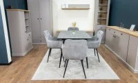 Set Masă Living Extensibilă KJT546 Gri cu 4 Scaune Tapițate KJC38 Gri 5