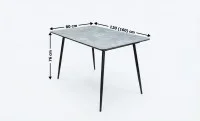Set Masă Living Extensibilă KJT546 Gri cu 4 Scaune Tapițate KJC356 Negre