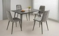 Set Masă Living Extensibilă KJT546 Gri cu 4 Scaune KJC37 Gri