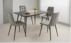 Set Masă Living Extensibilă KJT546 Gri cu 4 Scaune KJC37 Gri
