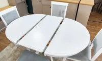 Set Masă Living Extensibilă Olivia Alb cu 4 Scaune Aberden