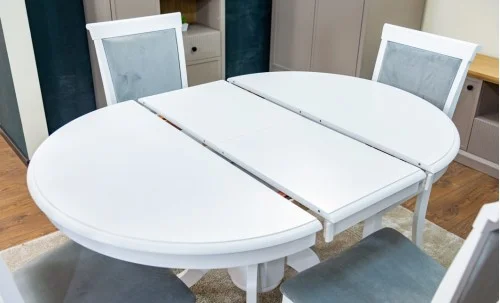 Set Masă Living Extensibilă Olivia Alb cu 4 Scaune Aberden