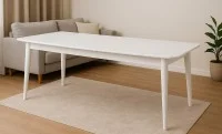 Set Masă Living Extensibilă Palmdale Albă cu 6 Scaune Carolina 8