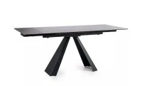 Set Masă Living Extensibilă Blat Ceramic Salvadore Gri/Negru Mat cu 6 Scaune Living KJC4344 Gri Închis