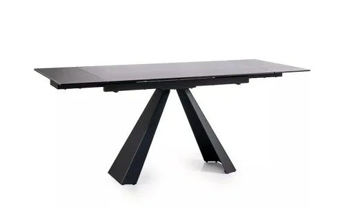 Masa Living Extensibila Blat Ceramic Salvadore Gri/Negru Mat