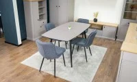 Set Masă Living Extensibilă Yense 125 Gri Lagun cu 4 Scaune Tapițate DCM2001AF Gri 5