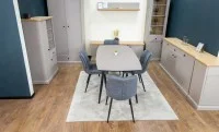 Set Masă Living Extensibilă Yense 125 Gri Lagun cu 4 Scaune Tapițate DCM2001AF Gri 8