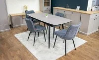 Set Masă Living Extensibilă Yense 125 Gri Lagun cu 4 Scaune Tapițate DCM2001AF Gri 2