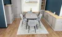 Set Masă Living Extensibilă Yense 125 Gri Lagun cu 4 Scaune Tapițate KJC0357 Gri 9
