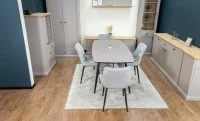 Set Masă Living Extensibilă Yense 125 Gri Lagun cu 4 Scaune Tapițate KJC0357 Gri