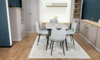Set Masă Living Extensibilă Yense 125 Gri Lagun cu 4 Scaune Tapițate KJC0358 Gri 7