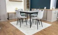 Set Masă Living Extensibilă Yense 125 Gri Lagun cu 4 Scaune Tapițate KJC0358 Gri 8