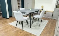 Set Masă Living Extensibilă Yense 125 Gri cu 4 Scaune Tapițate DCM2001AF Bej 7