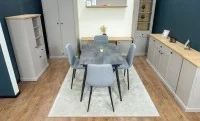 Set Masă Living Extensibilă Yense 125 Gri cu 4 Scaune Tapițate KJC5341 Gri 9