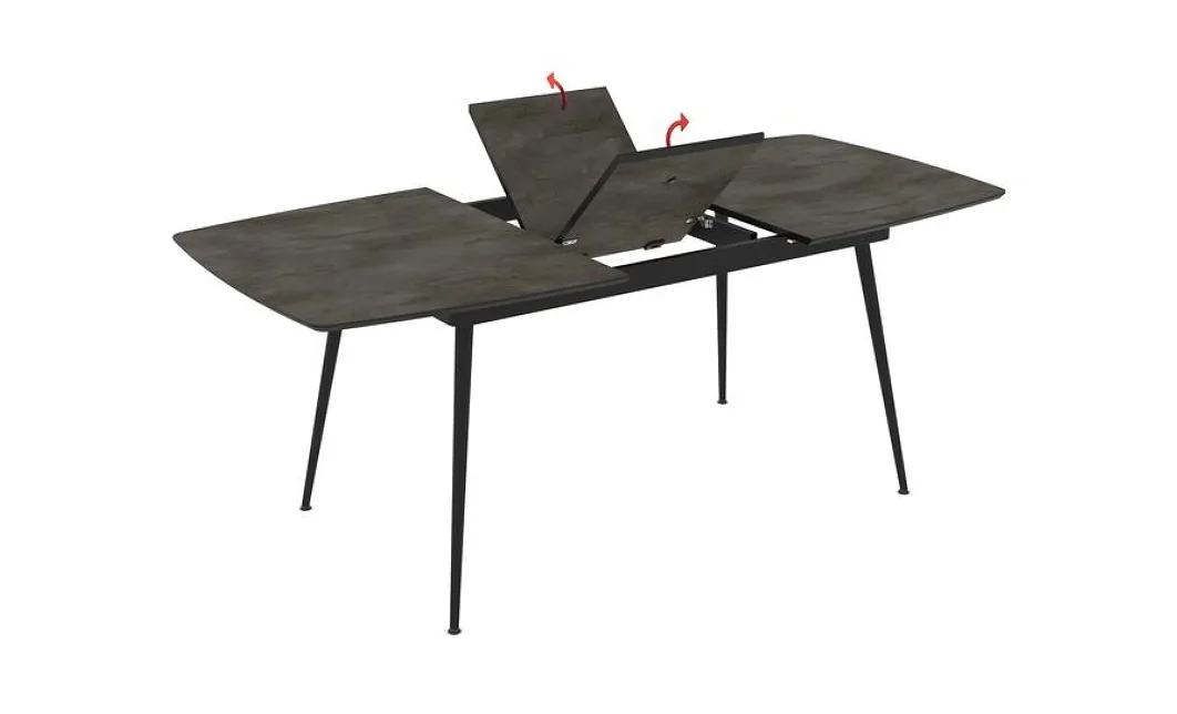 Set Masă Living Extensibilă Yense 125 Gri cu 4 Scaune Tapițate DCM2001AF Bej